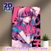 Anime Idol Girl Painting Poster, Vibrant Sparkly Kawaii Anime Style Poster, Eye-catching Decorative Artwork Ideal For Bedroom, Living Room And Anime_maomaolike.com