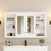 47 Inch Bathroom Mirror Cabinet With Storage, Adjustable Shelf And Open Shelves, Wall Mounted Medicine Cabinet For Bathroom, Bedroom, Vanity_maomaolike.com