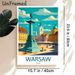 Warsaw Poland Cityscape Painting Poster, Vibrant Retro Illustration Poster, Showcases Iconic Square With Historic Architecture, Ideal For Home, Office_maomaolike.com