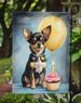 Black And Tan Chihuahua Happy Birthday Garden Flag Mailbox Flag Decorative Yard Flag Banner Outside Patio Artwork Yard Flower Beds, Garden Size, Multicolor_maomaolike.com
