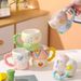 Hand-painted Relief Ceramic Breakfast Cup Large Capacity Oatmeal Cup Mug_maomaolike.com