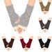 Unisex Autumn and winter lace gloves knitted acrylic wool sleeves hollow leaf wrist sleeves sleeves half finger gloves_maomaolike.com