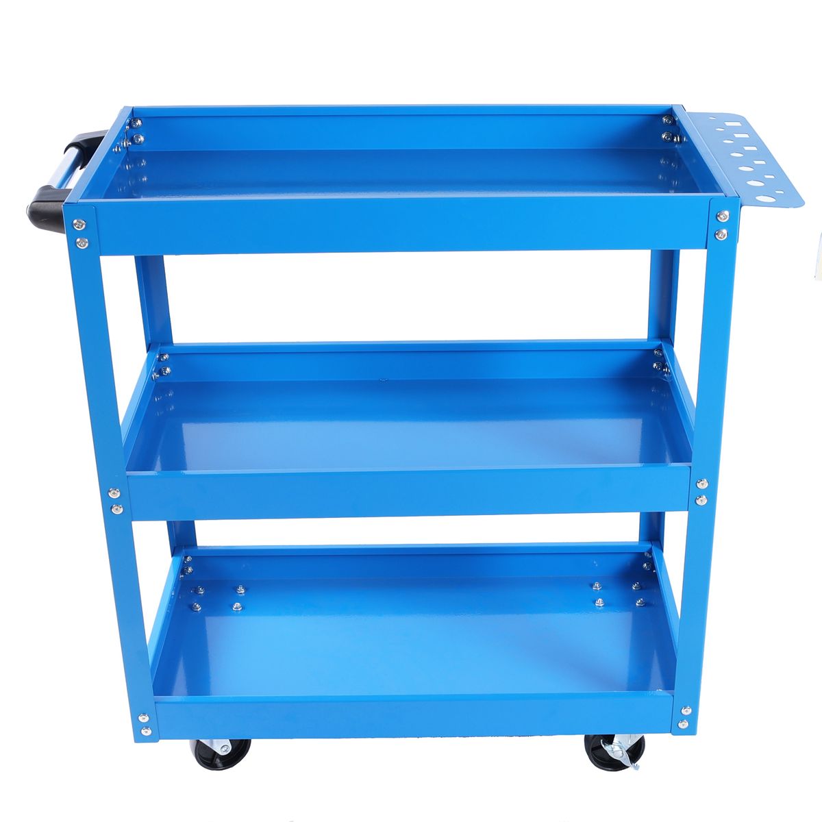 Tool Cart On Wheels, 3 Tier Rolling Mechanic Tool Cart, Heavy Duty Steel Utility Cart W/Lockable Wheels, 450 LBS Capacity Industrial Service Cart For Garage, Warehouse, Workshop (blue)_maomaolike.com