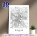 Wroclaw Poland City Map Painting Poster, Minimalist Black & White Line Art Poster, Clear Urban Layout Display, Ideal For Home Office And Living Room_maomaolike.com