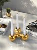 1pc Gold High-end Light Luxury Design Three-hole Candle Holder Is Used In The Living Room Countertop Multi-scene Ornament Candle Candle Holder_maomaolike.com