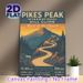 Pikes Peak International Hill Climb Painting Poster, Vintage Retro Mountain Race Track Scene Poster, Racing-themed Wall Decor Ideal For Garage, Living_maomaolike.com