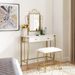 Vanity Table Set With Mirror & Stool,White Makeup Dressing Desk With Drawers For Girls,Women,Bedroom,Gift_maomaolike.com
