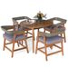 5 Pieces Patio Dining Set With Cushions And PE Rattan Backrest For Garden And Backyard_maomaolike.com