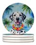 Dalmatian Luau Large Sandstone Coasters Pack Of 4 Absorbent Round Coasters Decor Gifts For Men Or Women, 4 In, Multicolor_maomaolike.com
