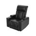 Power Recliner,Ebony Electric Sofa With Double Storage Slots, Double Cup Holders,Ebony,Black_maomaolike.com