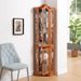 Curio Cabinet Lighted Glass Display Curio Cabinet W/Tempered Glass Doors And Shelves, Crown Corner Cabinet With Bulb, Corner Storage Decoration For Living Room And Bedroom Cherry_maomaolike.com