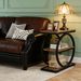 3-Tier End Table, Industrial Sofa Side Table With Round Metal Frame_maomaolike.com