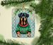 Rottweiler Christmas Porcelain Ornament Christmas Tree Hanging Decorations For Home Christmas Holiday, Rectangle, Gift, Multicolor_maomaolike.com