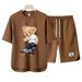 Men's Clothing 2024 Waffle Casual Summer Suit Men's Loose Teen Short sleeved T shirt Shorts Handsome Two piece Suit_maomaolike.com