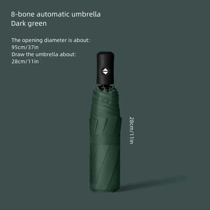 Solid Color Automatic Folding Umbrella, Waterproof & Windproof Durable Compact Umbrella For Men & Women_maomaolike.com