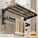 Hole-Free Towel Rack Dual-Use Space Aluminum Material Bathroom Storage Rack Towel Hanger Foldable Thickened Bath Towel Rack_maomaolike.com
