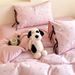 Wholesale INS Fresh Korean Cartoon Princess Style All 4-Piece Bowknot Homestay Apartment Pure Cotton Four-Piece Set_maomaolike.com