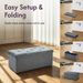 Folding Storage Ottoman Bench, Ottoman Foot Rest, End Of Bed Bench, Storage Chest, For Living Room, Bedroom, Entryway, 43 Inches, Gray_maomaolike.com