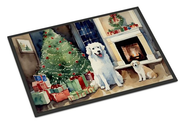 Kuvasz Cozy Christmas Doormat Front Door Mat Indoor Outdoor Rugs For Entryway, Non Slip Washable Low Pile, 24H X 36W_maomaolike.com