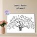 Fingerprint Tree Painting Poster, Minimalist Black & White Line Art Poster, Unique Fingerprint-leaf Tree Design, Suitable For Living Room, Office And_maomaolike.com