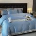 Simple Solid Color High-Count High-Density Washed Satin Cotton Bed Sheet Pillowcase Four-Piece Set Factory Wholesale_maomaolike.com