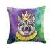 Norwegian Elkhound King Of Mardi Gras Throw Pillow Machine Washable, Indoor Outdoor Decorative Pillow For Couch, Bed Or Patio, 14Hx14W_maomaolike.com