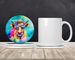 Hippie Animal Malvi Cow Large Sandstone Coasters Pack Of 4 Absorbent Round Coasters Decor Gifts For Men Or Women, 4 In, Multicolor_maomaolike.com