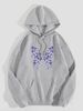Women's Hoodie Long Sleeve Hoodies & Sweatshirts Printing Pocket Casual Flower Butterfly_maomaolike.com