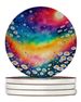 Colorful Daisies Large Sandstone Coasters Pack Of 4 Absorbent Round Coasters Decor Gifts For Men Or Women, 4 In, Multicolor_maomaolike.com