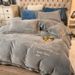 Light Luxury Minimalist Style Winter Double-Sided Coral Fleece Four-Piece Set Thickened Warm Milk Velvet Duvet Cover Bed Sheet Bed_maomaolike.com