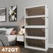 472QT 4-Pack 31.5'' Wide Transparent Plastic Storage Cabinets For Closet Organizers And Storage, Folding Storage Box, Stackable Storage Bins With Open Front Door_maomaolike.com