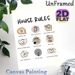 House Rules Painting Poster, Soft-toned Cute Hand-drawn Style Poster, Warm Family Behavioral Guidelines Decor Ideal For Home Living Spaces_maomaolike.com