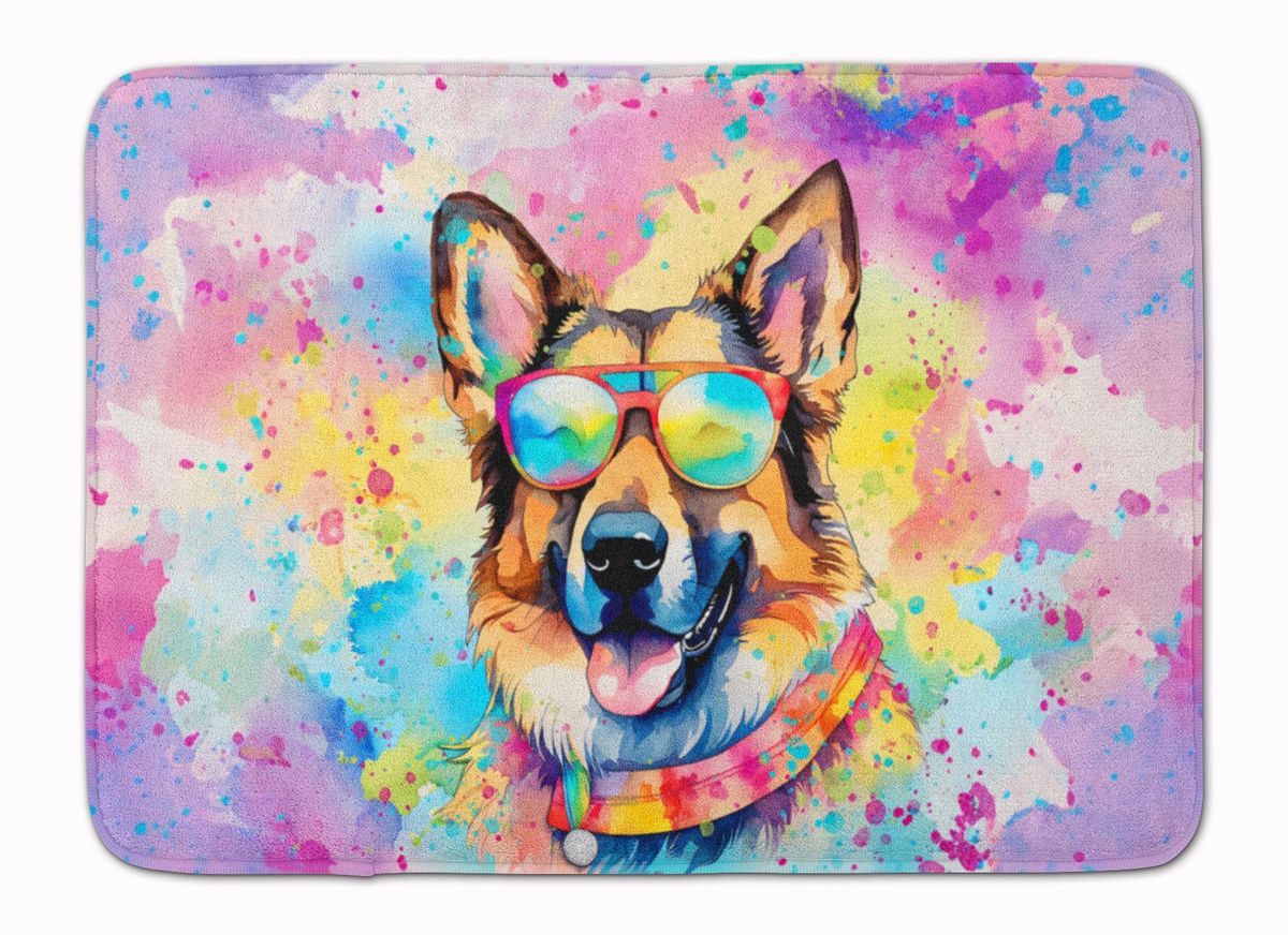 German Shepherd Hippie Dawg Memory Foam Kitchen Mat Machine Washable Anti-Fatigue Mat Cushion Comfort Bath Mat Or Kitchen Rug_maomaolike.com
