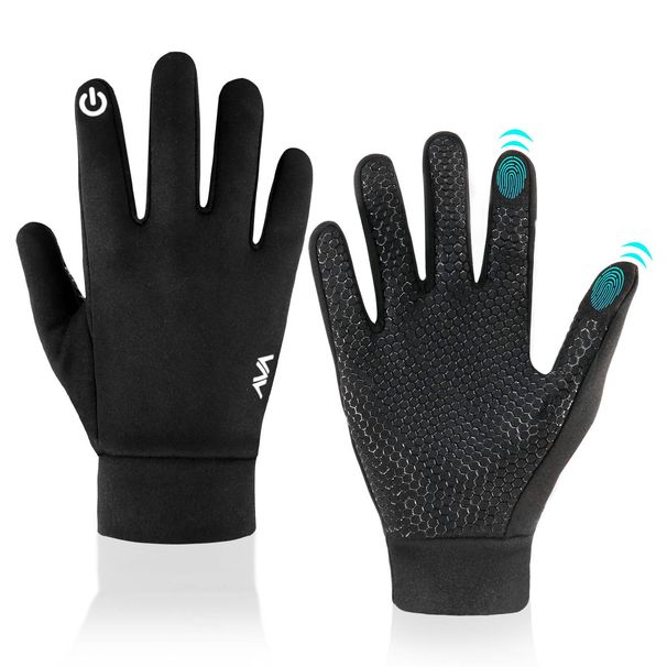 Children's outdoor cycling gloves Warm cycling running all finger anti-slip waterproof touch screen gloves_maomaolike.com
