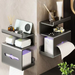 Bathroom Tissue Box Wall-Mounted Toilet Holder Washroom Roll Paper No-Drill Storage Rack_maomaolike.com