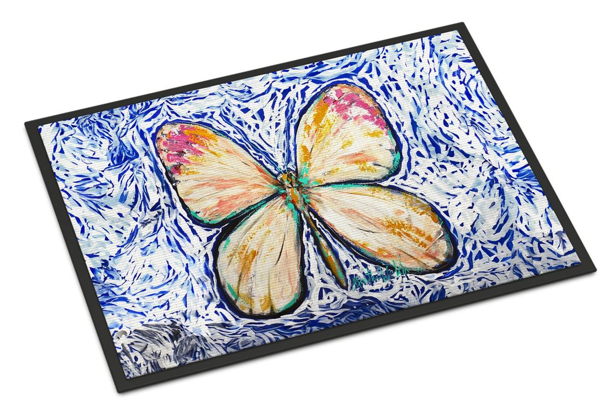 Butterfly Violet Tip Doormat Front Door Mat Indoor Outdoor Rugs For Entryway, Non Slip Washable Low Pile, 24H X 36W_maomaolike.com