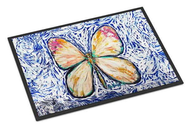 Butterfly Violet Tip Doormat Front Door Mat Indoor Outdoor Rugs For Entryway, Non Slip Washable Low Pile, 24H X 36W_maomaolike.com