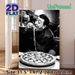 Vintage Pizza-eating Man Painting Poster, Monochrome Nostalgic Diner Scene Poster, Eye-catching Food-themed Decor For Restaurant, Kitchen And Dining_maomaolike.com