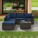 Patio Furniture, Outdoor Furniture, Seasonal PE Wicker Furniture, 4 Set Wicker Furniture With Tempered Glass Coffee Table,_maomaolike.com