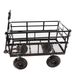 (Black Double Fence Utility Cart) Wagon Cart Garden Cart Trucks Make It Easier To Transport Firewood_maomaolike.com