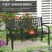 50ft Outdoor Bench Seat, Patio Bench With Slatted Seat, Metal Porch Bench, With 2 Person Design, For Poolside, Lawn, Black_maomaolike.com