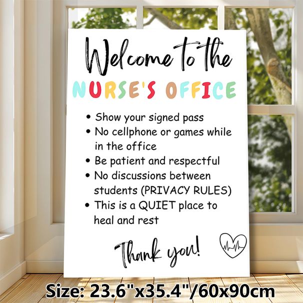 Nurse's Office Rules Painting Poster, Colorful Playful Typography Rule List Poster, Clearly Outlines Office Guidelines, Ideal For School Nurse's_maomaolike.com