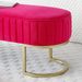 Bench Bedroom Bench ,Velvet Oval Upholstered End Of Bed Bench With Golden Metal Legs ,48" Modern Storage Ottoman Bench For BedroomLiving Room, Entryway Window ,Fuchsia_maomaolike.com