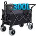 Multi-Functional Push-Pull Folding Wagon Cart With Rotating Handle & 9"x4" Beach Tires For Camping & Beach –300L XL Heavy-Duty, Large Capacity For Transport, Groceries, And Outdoor Use_maomaolike.com