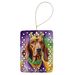 Redbone Coonhound King Of Mardi Gras Porcelain Ornament Christmas Tree Hanging Decorations For Home Christmas Holiday, Rectangle, Gift, Multicolor_maomaolike.com