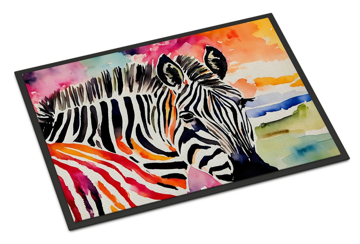 Zebra Doormat Front Door Mat Indoor Outdoor Rugs For Entryway, Non Slip Washable Low Pile, 24H X 36W_maomaolike.com