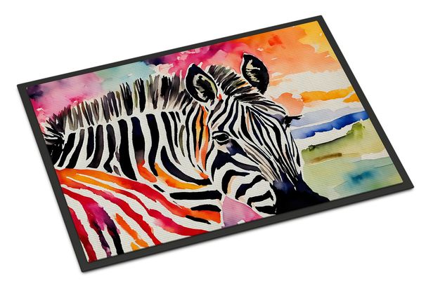Zebra Doormat Front Door Mat Indoor Outdoor Rugs For Entryway, Non Slip Washable Low Pile, 24H X 36W_maomaolike.com