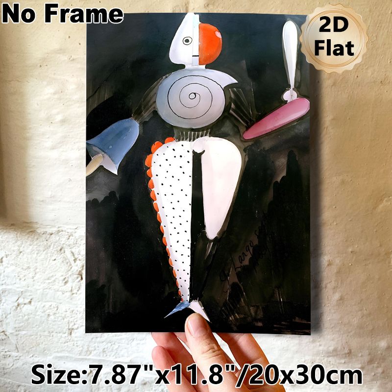 Abstract Humanoid Art Painting Poster, Vibrant Surreal Stylized Figure With Bold Color Blocks Poster, Unique Artistic Decor For Living Room, Art_maomaolike.com