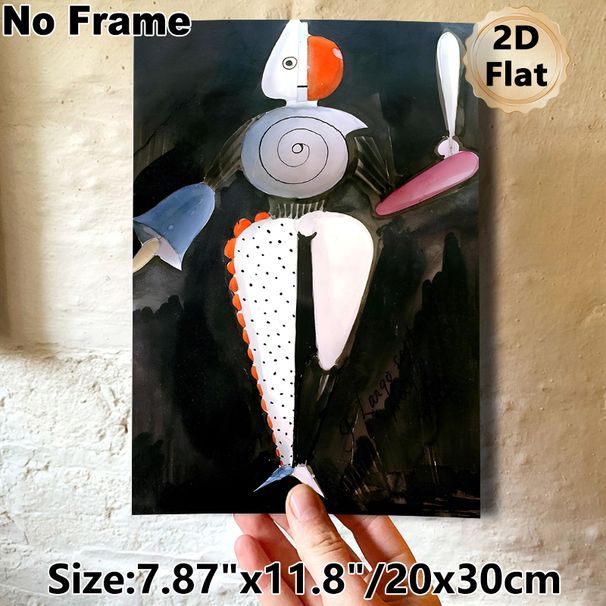 Abstract Humanoid Art Painting Poster, Vibrant Surreal Stylized Figure With Bold Color Blocks Poster, Unique Artistic Decor For Living Room, Art_maomaolike.com