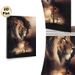 Religious Lion & Jesus Crucifixion Painting Poster, Vintage Textured Dual-image Poster, Thought-provoking Religious Artwork Ideal For Home, Prayer_maomaolike.com